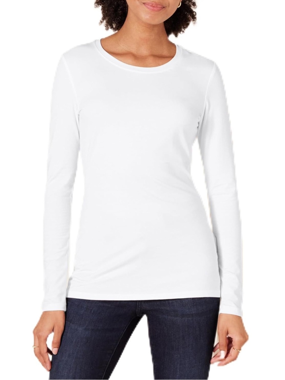 Amazon Essentials Women's Long-Sleeve Crewneck Tee - White